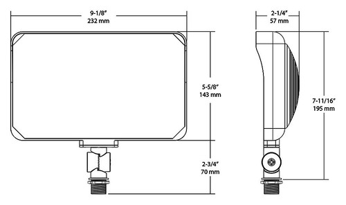 X34-55L-830/120 Floodlights 5698 Lumens X34 55W Knuckle Mount 80CCRI 3000K Bronze