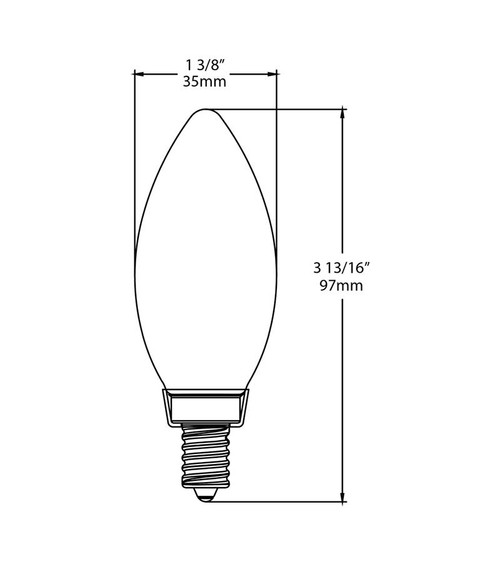 B11-3-E12-927-F-C Decorative 300 Lumens B11 3W Base E12 90CRI 2700K Filament Clear