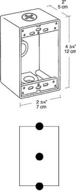 B3 Outdoor Accessory Weatherproof Single Outlet 3 Hole Box 1/2 Inch