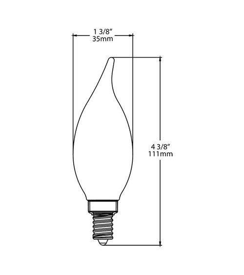 BA11-5-E12-927-F-F Decorative 500 Lumens BA11 5W Base E12 90CRI 2700K Filament Frosted