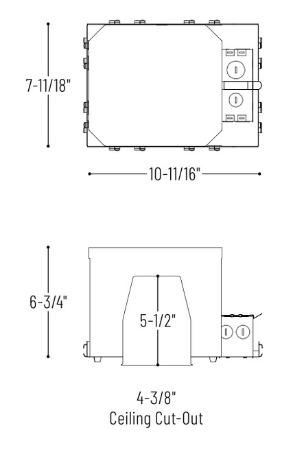 NFBIC-4INCATA 4" Firebox IC AT Incandescent Housing Line Drawing