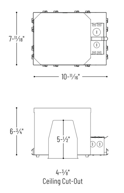 NFBIC-4LMRATA 4" Fire Box IC AT Hsg Ded LED Line Drawing