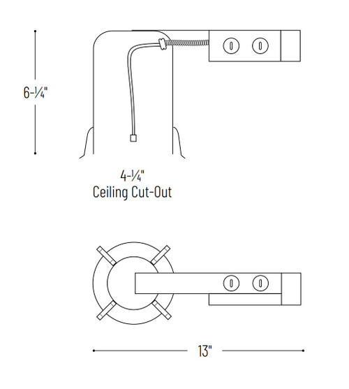 NHRIOIC-48LE4 4" Iolite LED Dedicated IC Air-tight Remodel Housing 14W 120V-277V Line Drawing