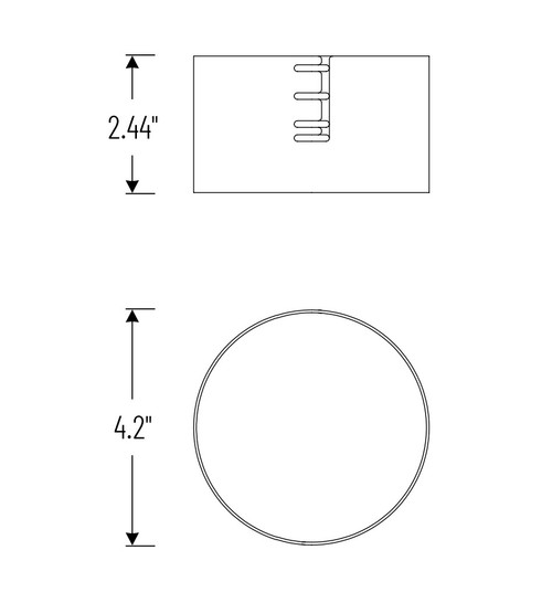 NIO-4EXTC2 2" Ceiling Extension Collar For 4" Iolite New Construction Housings Line Drawing