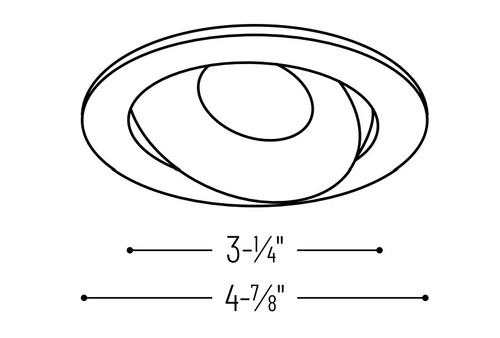 NIO-4RC30XWW/10 4" Iolite LED Round Adjustable Cone Reflector 1000LM / 14W 3000K Line Drawing