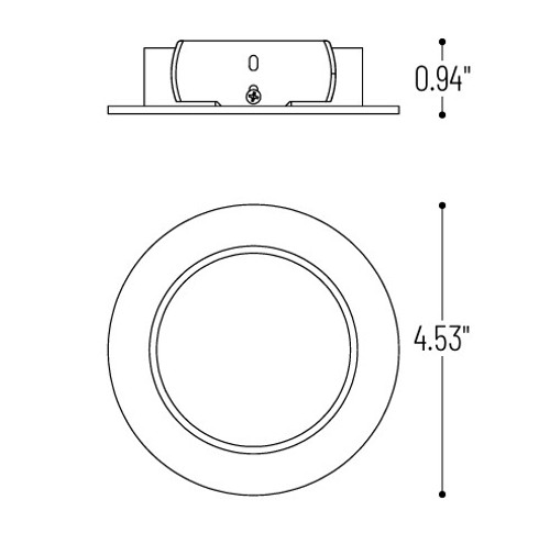 NIO-4RTFAWH 4" Iolite Trimless To Flanged Converter Accessory White Line Drawing
