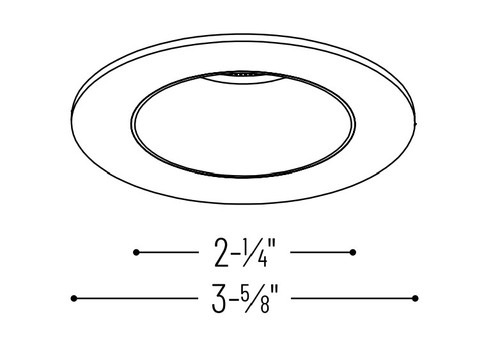 NIOB-2RNDC30XWW/10 2" Iolite LED Round Reflector 1000LM / 14W 3000K White Reflector Line Drawing