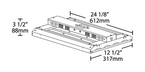 ARBAY2-160/E2 Aerobay 2FT 160W 5000K 120-277V Dimmable Battery White