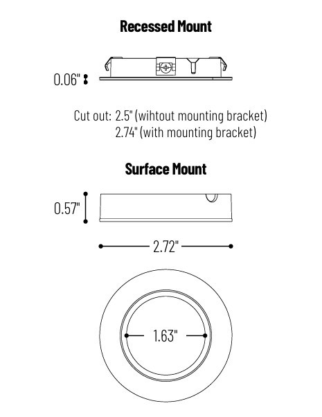 NMP2-LED35W 24V Josh LED Puck Light 300LM / 3500K White Finish Line Drawing