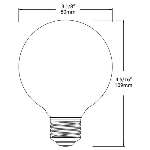 G25-5-E26-927-F-C Decorative 500 Lumens G25 5W Base E26 90CRI 2700K Filament Clear