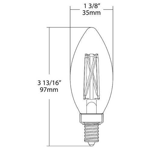 B11-5-E12-922/30-F-C-WGD A-line Bulbs 500 Lumens B11 5W Base E12 90CRI 2200K-3000K Filament