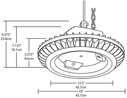 BAYLED104NW/BL High Bays 15049 Lumens Bayled 104W Bilevel White