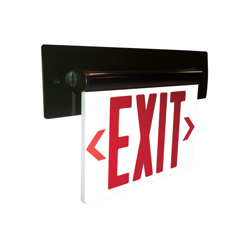 NX-815-LEDR2MB Recessed Adjustable LED Edge-lit Exit Sign Battery Backup 6"