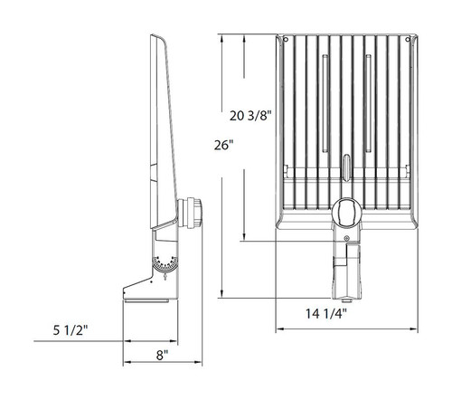 A225T320BMVS  A22 320/280/250W 3000/4000/5000K Type V Pole Mount MVS Black