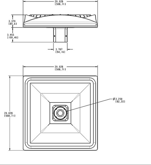 ALED5S78D10PCT USA  Area Light Square Type V 78W Cool LED 120-277V Dim Pct Bronze