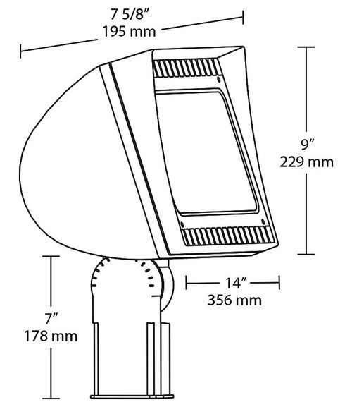 FXLED78SFN USA  Flexflood 78W 4000K Neutral LED Slipfitter Bronze