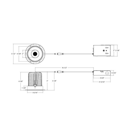 R4TL  Trimless 4IN Round Triac 20W 5CCT 1600LM CRI90 38D White Smooth