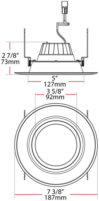 R6R119FA120WS  Dl Res 6" Round 10.5W 900LME26 92CRI 5CCT 120V Smooth