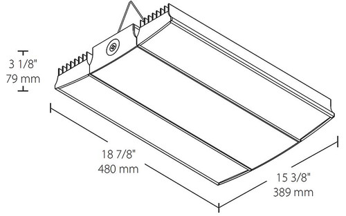 RAIL150NWD10WS2  High Bay 18839 Lumens Rail 18 Inches 150W 4000K White 0-10V Dimming