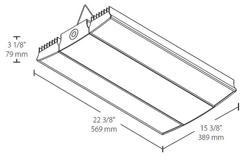 RAIL185NWD10BL  High Bay 22825 Lumens Rail 22 Inches 185W 4000K LED 120V-277V