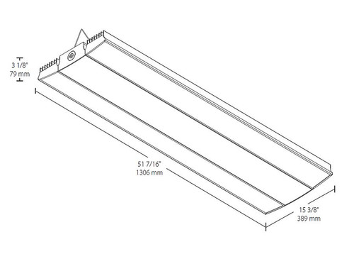 RAIL400NWD10LC  High Bay 54821 Lumens Rail 52 Inches 400W 4000K LED 120V-277V