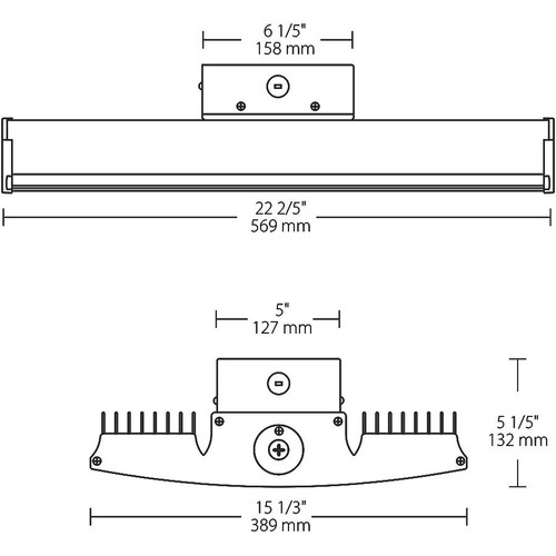 RAILP185WD10BL  High Bay 21806 Lumens Rail Pendant Mount 22 Inches 185W 5000K