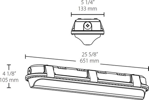 SHARK218YWD10LC  Washdown 2076 Lumens Linear Washdown 2FT 18W 3000K LED 0-10V