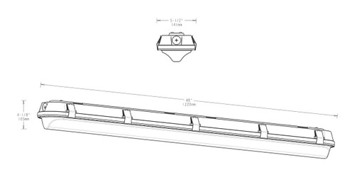 SHARK436NWD10E2  Washdown 5109 Lumens Shark 4 Feet 36W 4000K 0-10V Dimming 120V-277V