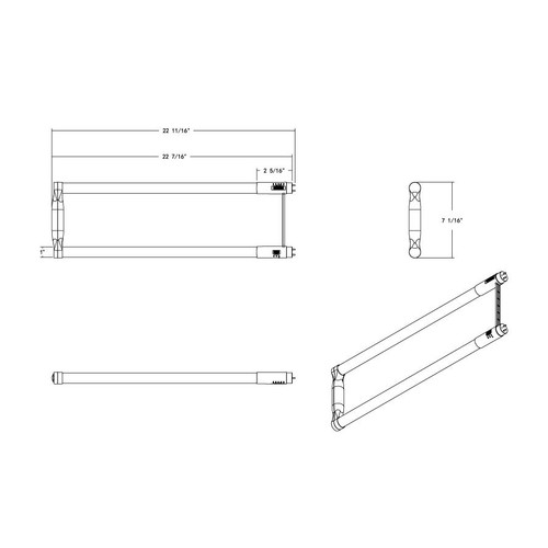 T8U6GSDHYB  T8 U6 2FT 15W 1800/2000/2200LM CRI80 5CCT Type A/b Hybrid 120-277V