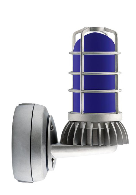 VXBRLED13DGUP BLU  Vaporproof Vaporproof LED 13W Wall Bracket Blue Frosted Globe VXBRLED13DGUP BLU  Vaporproof Vaporproof LED 13W Wall Bracket Blue Frosted Globe