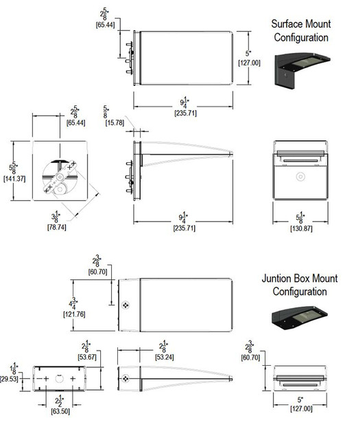 WPLED13NPCS2  Wallpacks 1530 Lumens WPLED LED WPLED 13W Neutral Junction Box