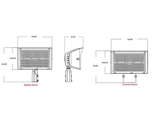 X22250W  X22 Flood 250/220/190/160W7HX6V Slipfitter+trunnion 3000/4000/5000K