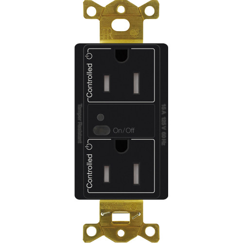 CAR2S-15-DTR-BL  Vive Wireless Receptacle, 15 A Duplex, In Black