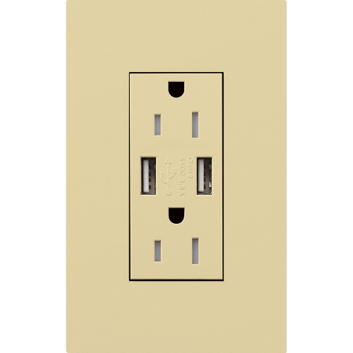 LTR-F15-UBTR-IV  Architectural Style, Tamper-resistant Usb Receptacle, 125V, 15A