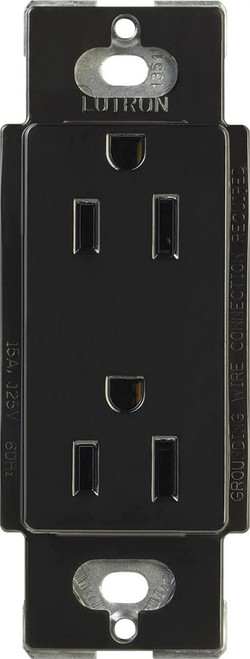 CARS-15-TR-BL  Lutron Claro Tamper-resistant Duplex Receptacle, 15 Amp, Black