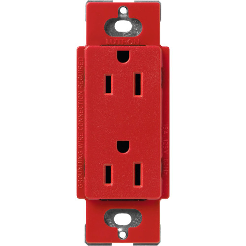 SCR-15-SR  Lutron Claro 15 Amp Duplex Outlet, Signal Red