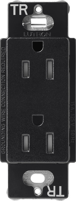 SCRS-15-TR-MN  Lutron Claro Tamper-resistant Duplex Receptacle, 15 Amp, Midnight