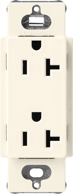 SCR-20-BI  Lutron Claro 20 Amp Duplex Outlet, Biscuit