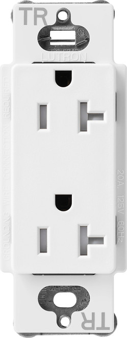 SCRS-20-TR-SW  Lutron Claro Tamper-resistant Duplex Receptacle, 20 Amp, Snow