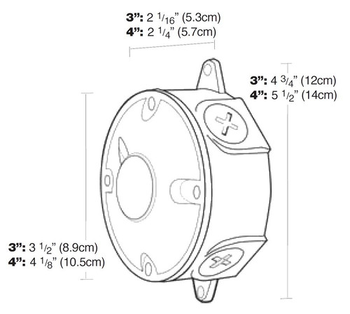 LRT4 Outdoor Accessory Weatherproof 3 Inches Box Rd 1/2 Tap & Blank