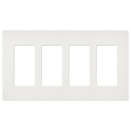 SC-4-RW  Claro Wallplate, Satin Finish, Four-gang In Architectural White