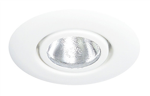 10-WH  4" Line Voltage Flush Gimbal Ring Trim, White Trim