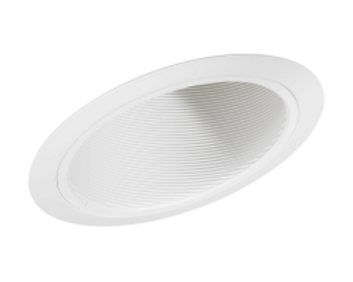 6" Line Voltage, Fluorescent, Slope Ceiling Baffle Downlight Trim, White Baffle, White Trim