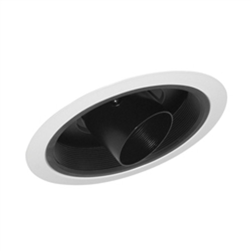 6" Line Voltage, Slope Ceiling Cylinder Spotlight Trim, Black Baffle, White Trim