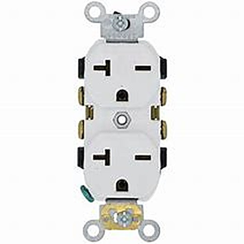5822-W White Duplex Receptacle-Nema6-20R