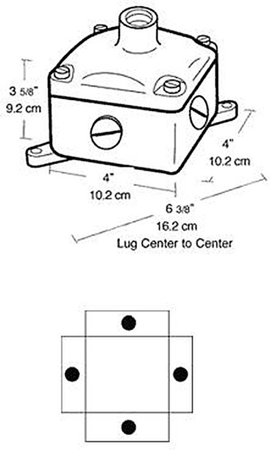 EXB1-3/4 Explosionproof Incabdescent Accessory Junction Box 4 Hubs 3/4