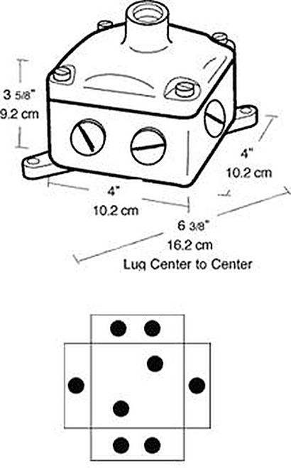 EXJ1 Explosionproof Incabdescent Accessory Junction Box 8 Hubs 1/2