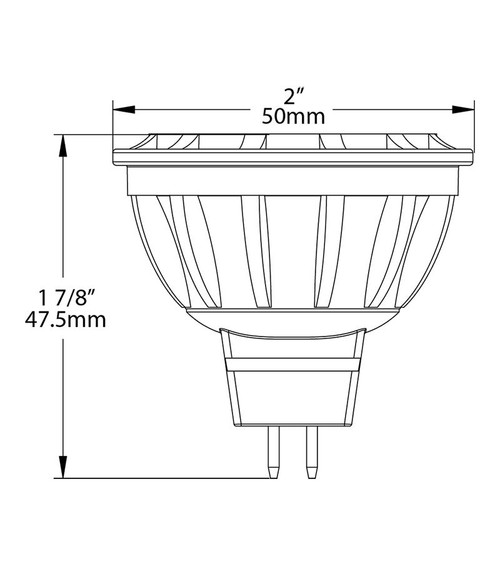 MR16-7.5-850-35D-DIM Small Reflectors 570 Lumens MR16 7.5W 80CRI 5000K 35 Degree Beam