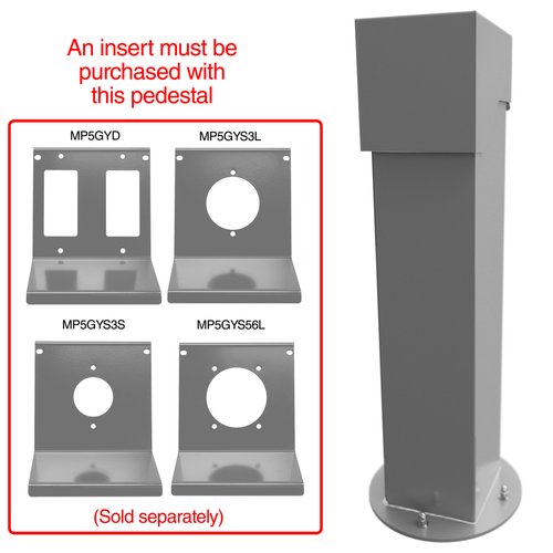 OP5GY24  5x5, 24" Double-Gang Hinge Top Pedestal, Gray