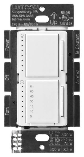 MACL-L3T251-SW Maestro Led+ Dual Dimmer  Timer Switch, 75W LED Dimmer, 2.5A MACL-L3T251-SW Maestro Led+ Dual Dimmer  Timer Switch, 75W LED Dimmer, 2.5A